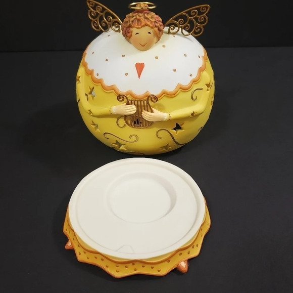 ROLY Poly Harp Angel Tealight Candle Holder By Party Light Yellow Candle Holder - Picture 4 of 6